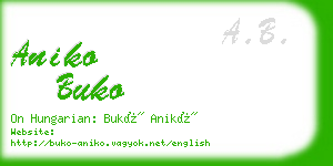 aniko buko business card